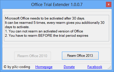 Office 2010 Trial Extender screen shot