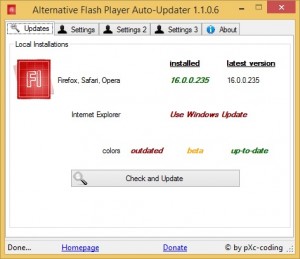 Alternative Flash Player Auto-Updater 1.1.0.6