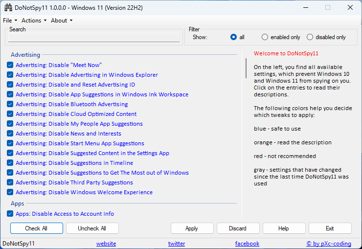 DoNotSpy11 Windows 11 download